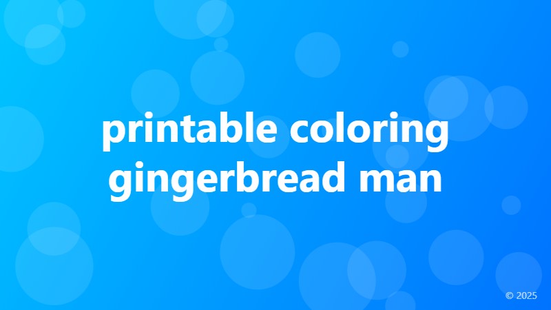 printable coloring gingerbread man