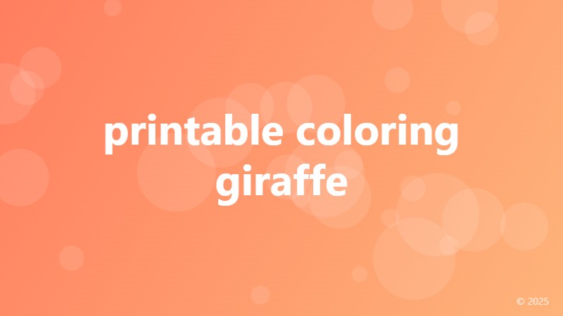 printable coloring giraffe