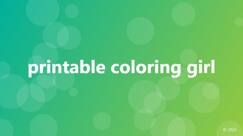 printable coloring girl