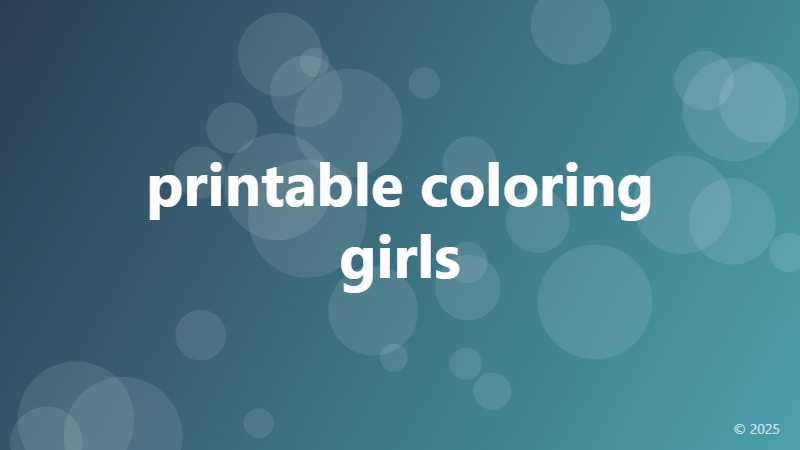 printable coloring girls