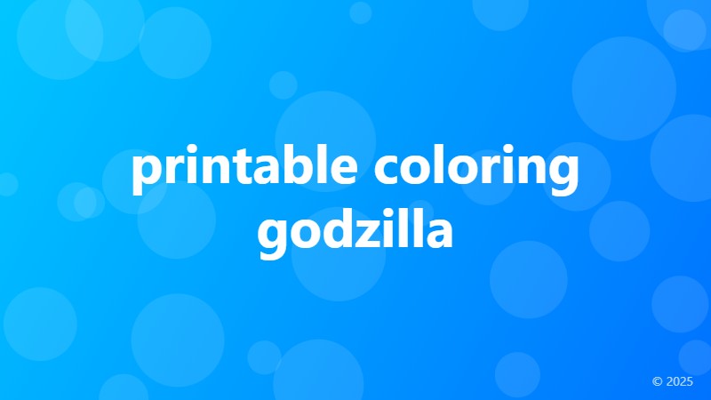 printable coloring godzilla