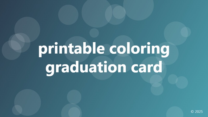 printable coloring graduation card