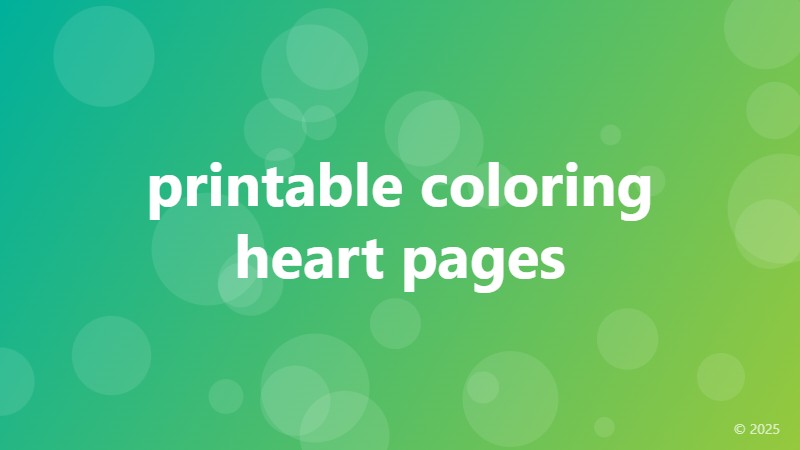printable coloring heart pages