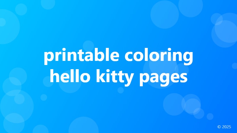 printable coloring hello kitty pages