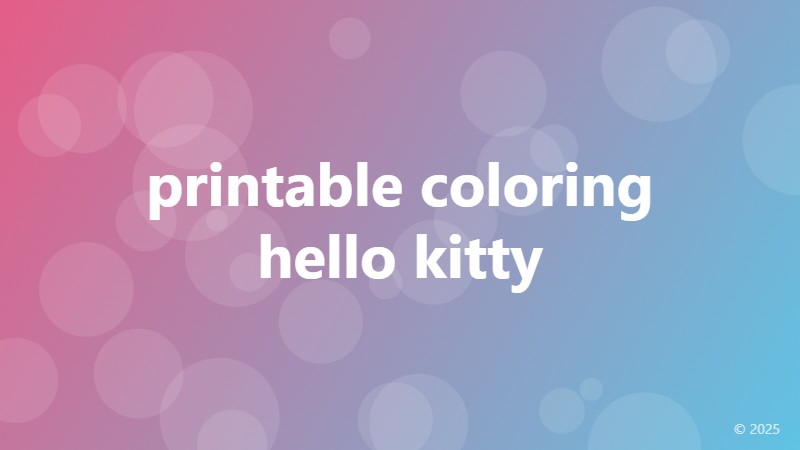 printable coloring hello kitty