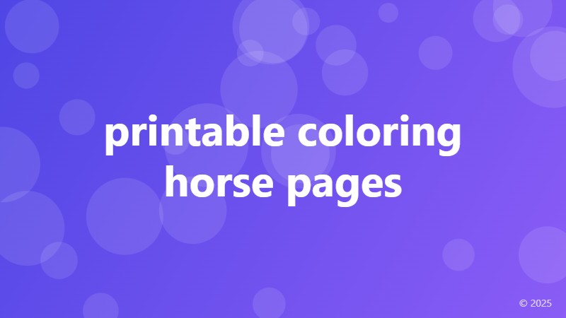 printable coloring horse pages