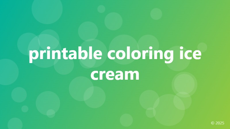 printable coloring ice cream