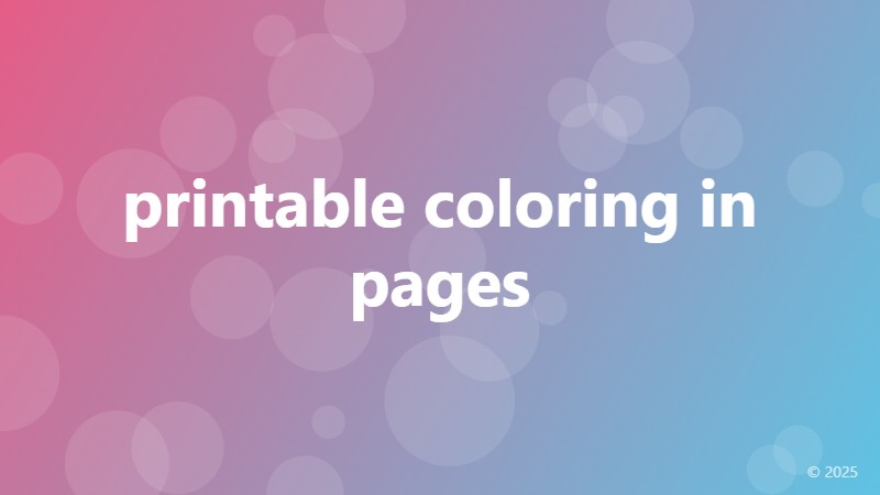printable coloring in pages