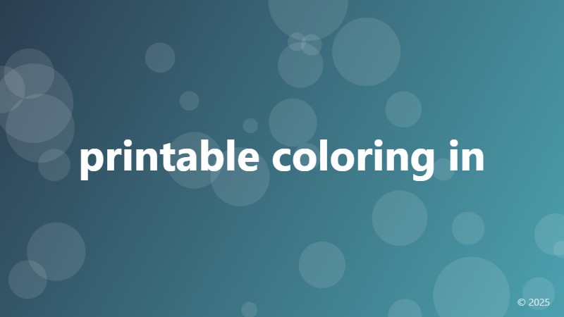 printable coloring in