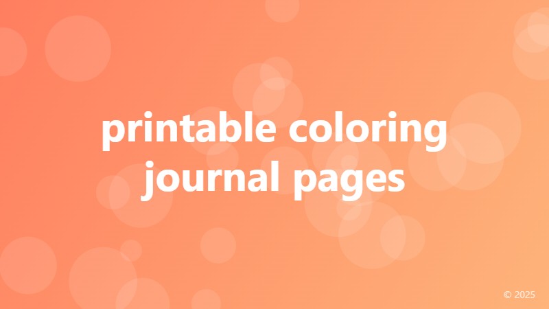 printable coloring journal pages