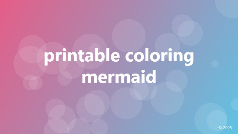 printable coloring mermaid