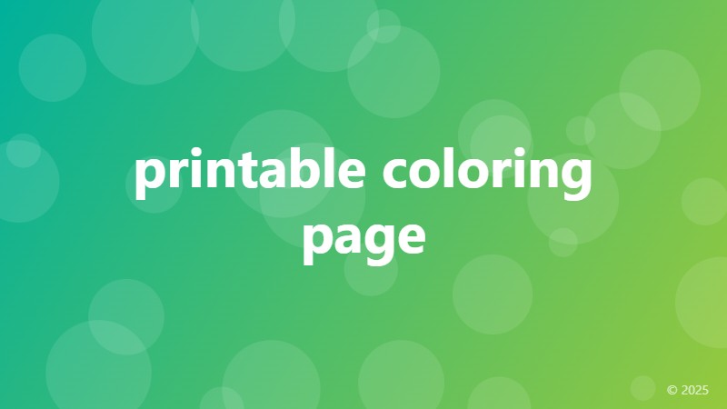 printable coloring page