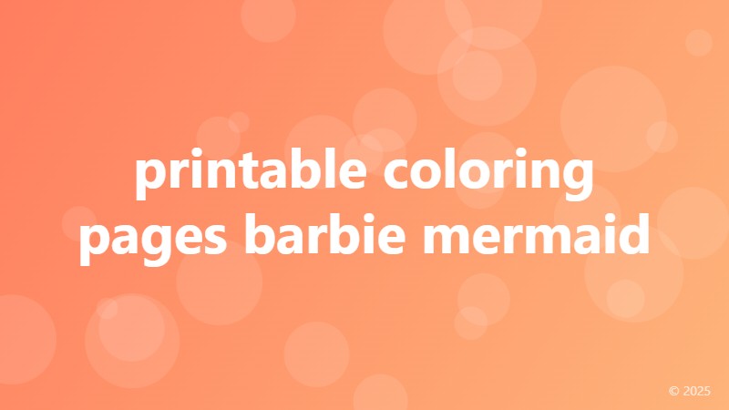 printable coloring pages barbie mermaid