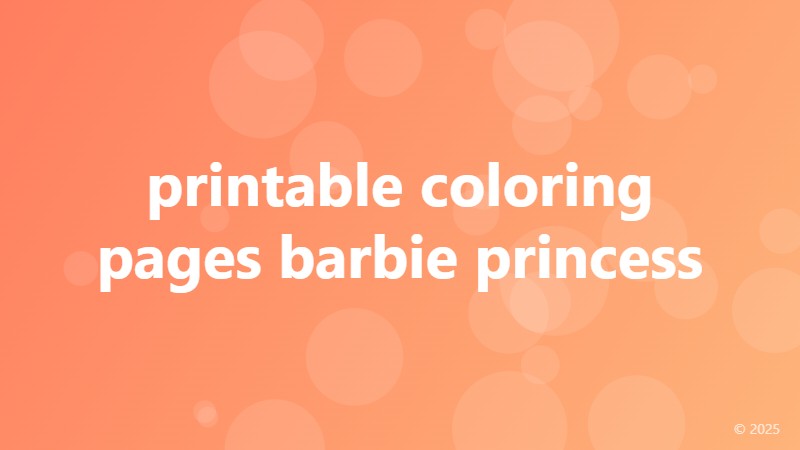 printable coloring pages barbie princess