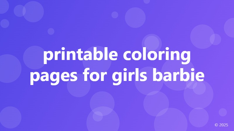printable coloring pages for girls barbie