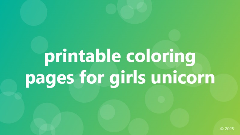 printable coloring pages for girls unicorn