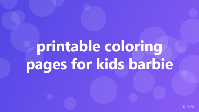 printable coloring pages for kids barbie