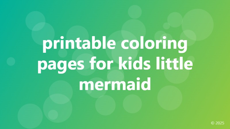 printable coloring pages for kids little mermaid