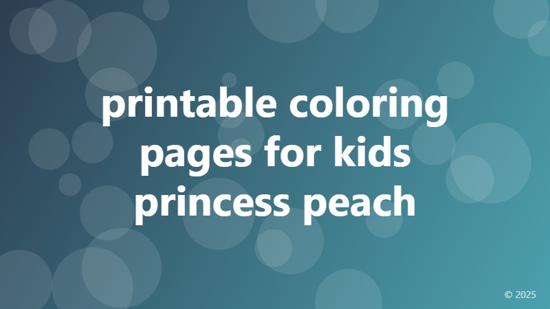 printable coloring pages for kids princess peach