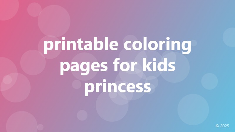 printable coloring pages for kids princess