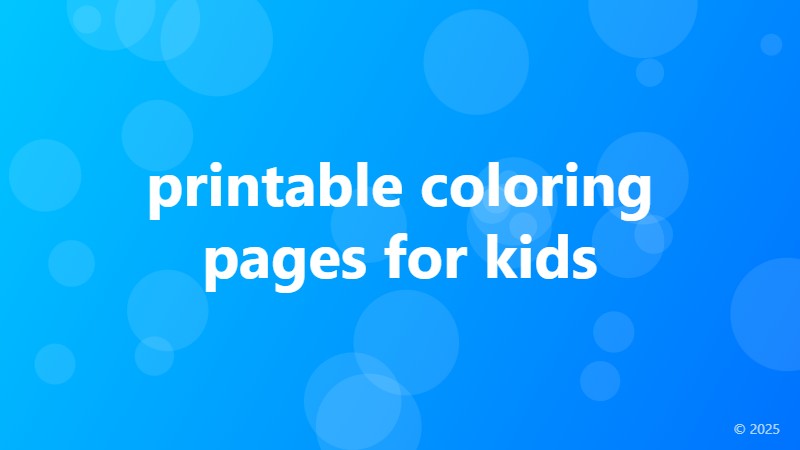 printable coloring pages for kids