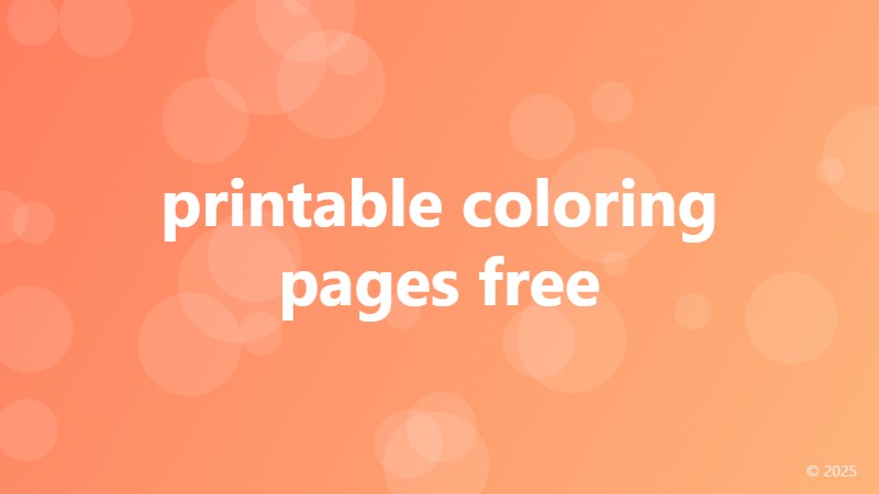 printable coloring pages free