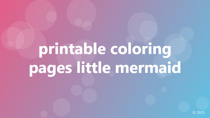 printable coloring pages little mermaid