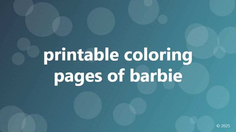 printable coloring pages of barbie