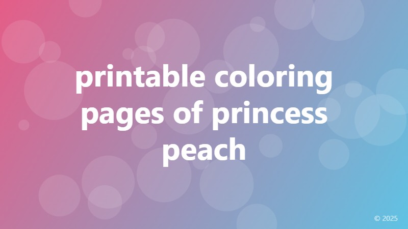 printable coloring pages of princess peach