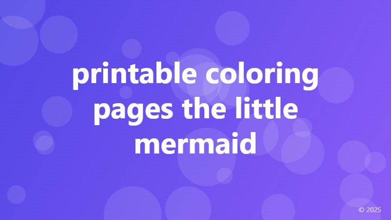 printable coloring pages the little mermaid