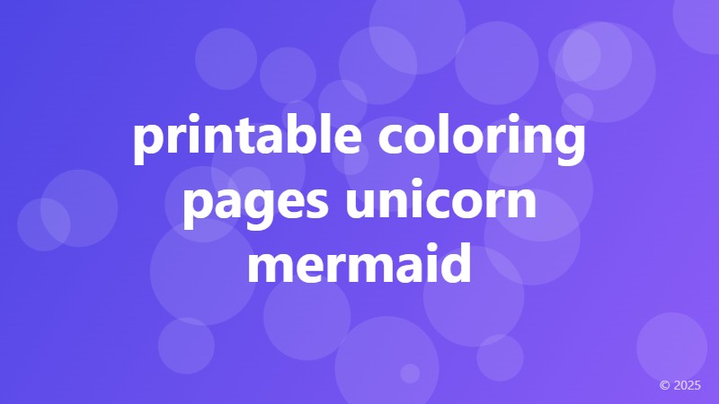 printable coloring pages unicorn mermaid