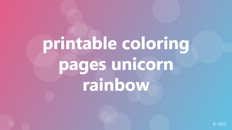 printable coloring pages unicorn rainbow