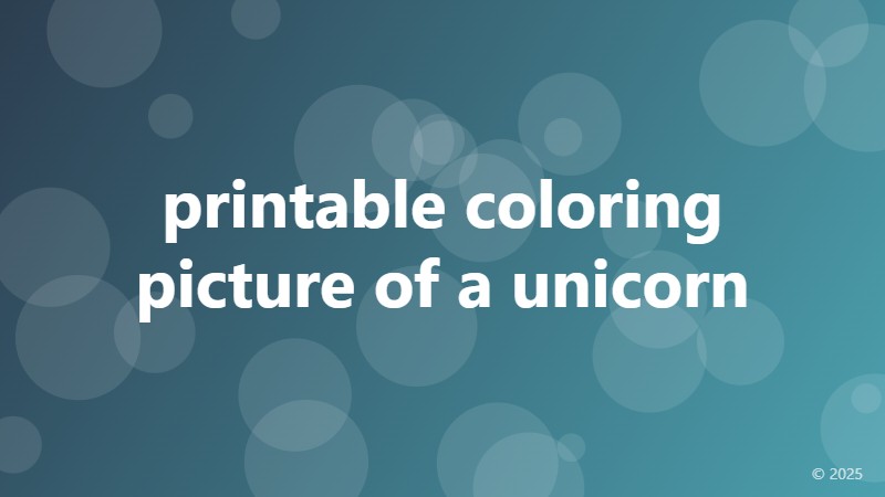 printable coloring picture of a unicorn