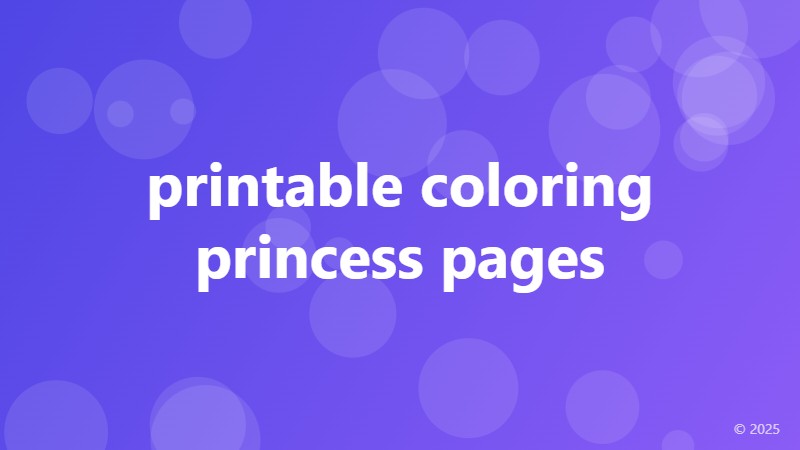 printable coloring princess pages