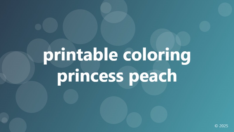 printable coloring princess peach