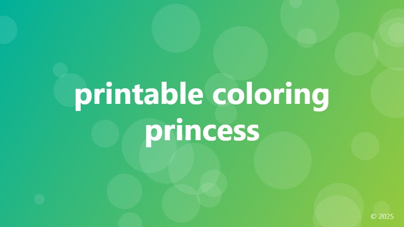 printable coloring princess