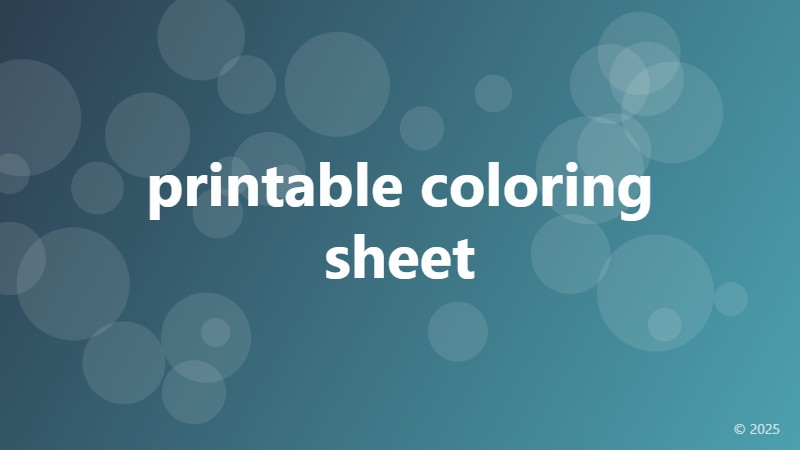 printable coloring sheet