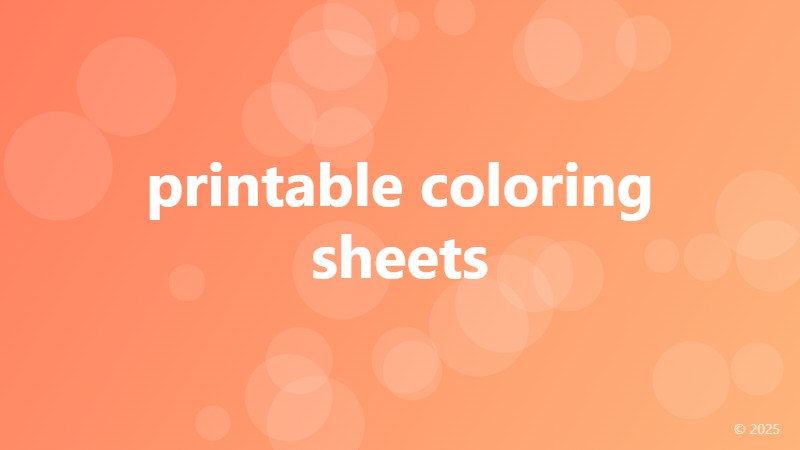 printable coloring sheets