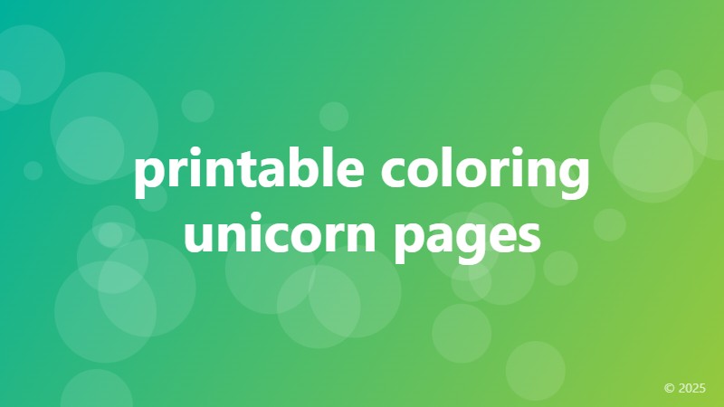 printable coloring unicorn pages