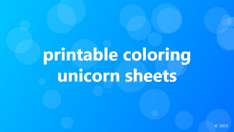 printable coloring unicorn sheets