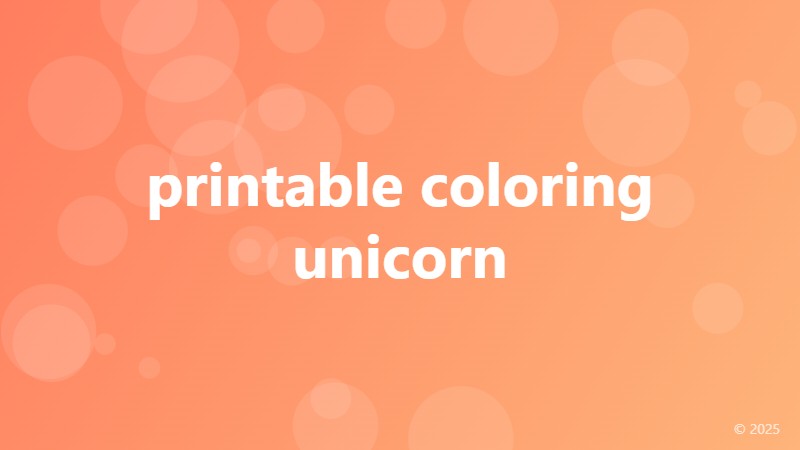 printable coloring unicorn