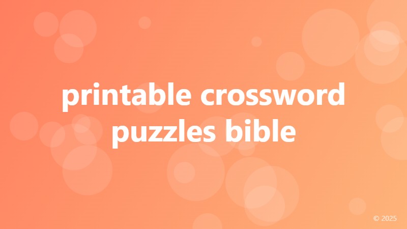 printable crossword puzzles bible