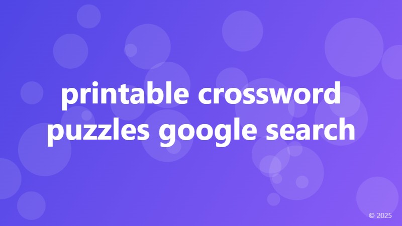 printable crossword puzzles google search