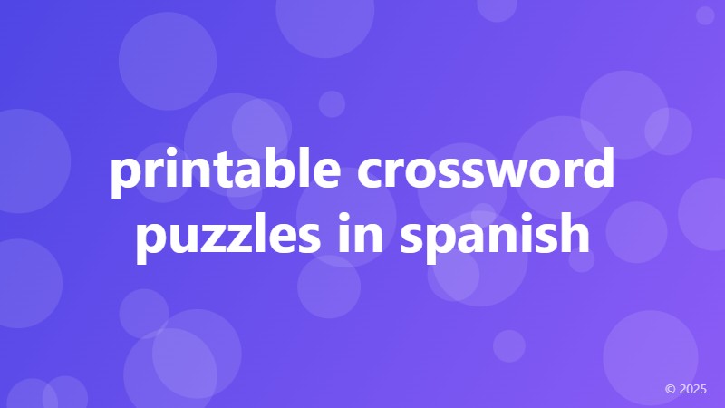 printable crossword puzzles in spanish