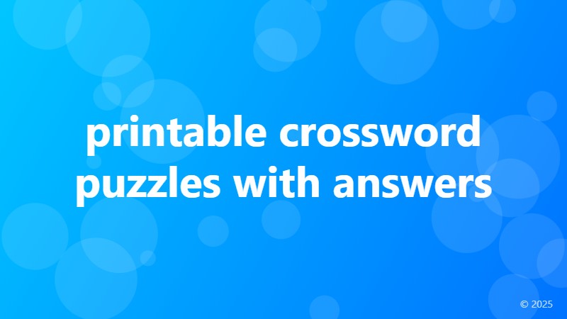printable crossword puzzles with answers