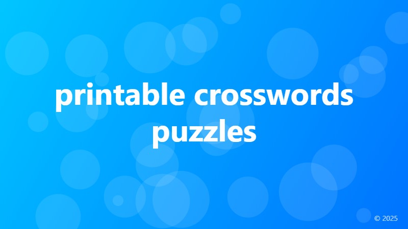 printable crosswords puzzles