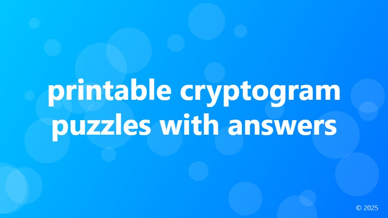 printable cryptogram puzzles with answers