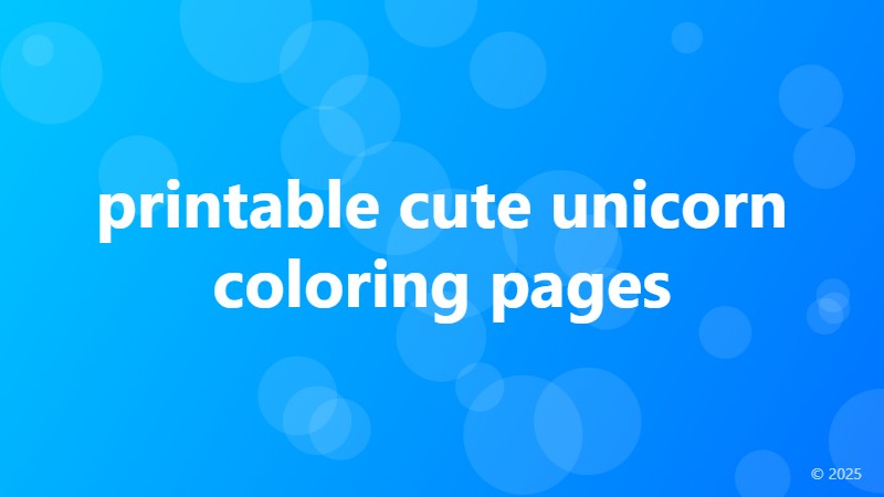 printable cute unicorn coloring pages