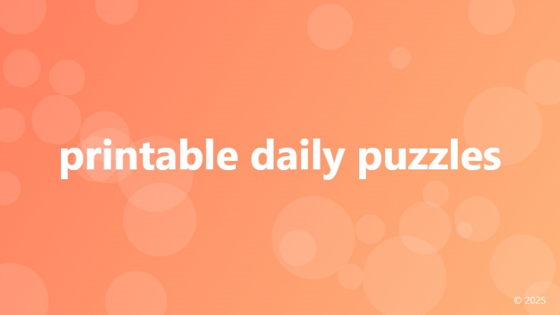 printable daily puzzles
