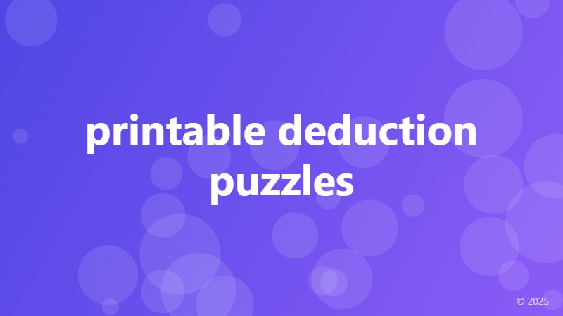 printable deduction puzzles